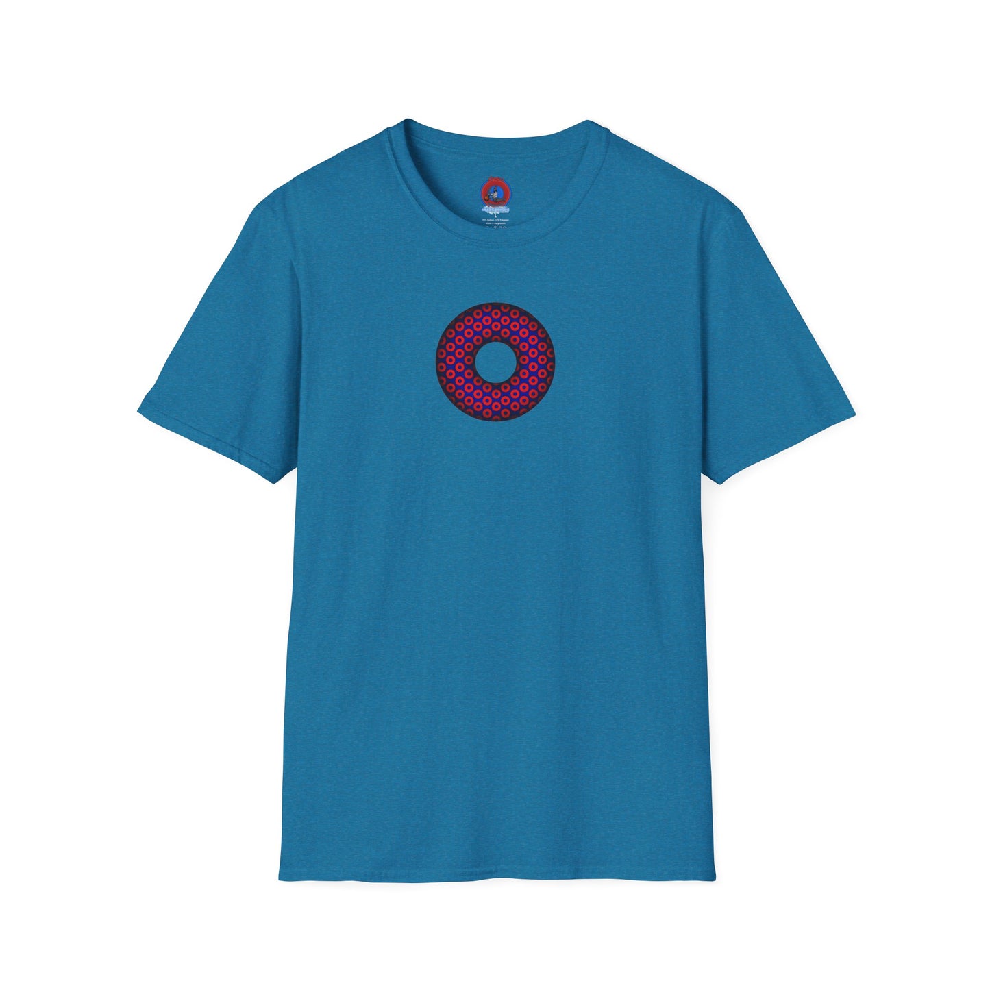 Plain Donuts/Unisex Soft-Style - "Plain Paradoxical Grided Donuts" - red/blue donuts
