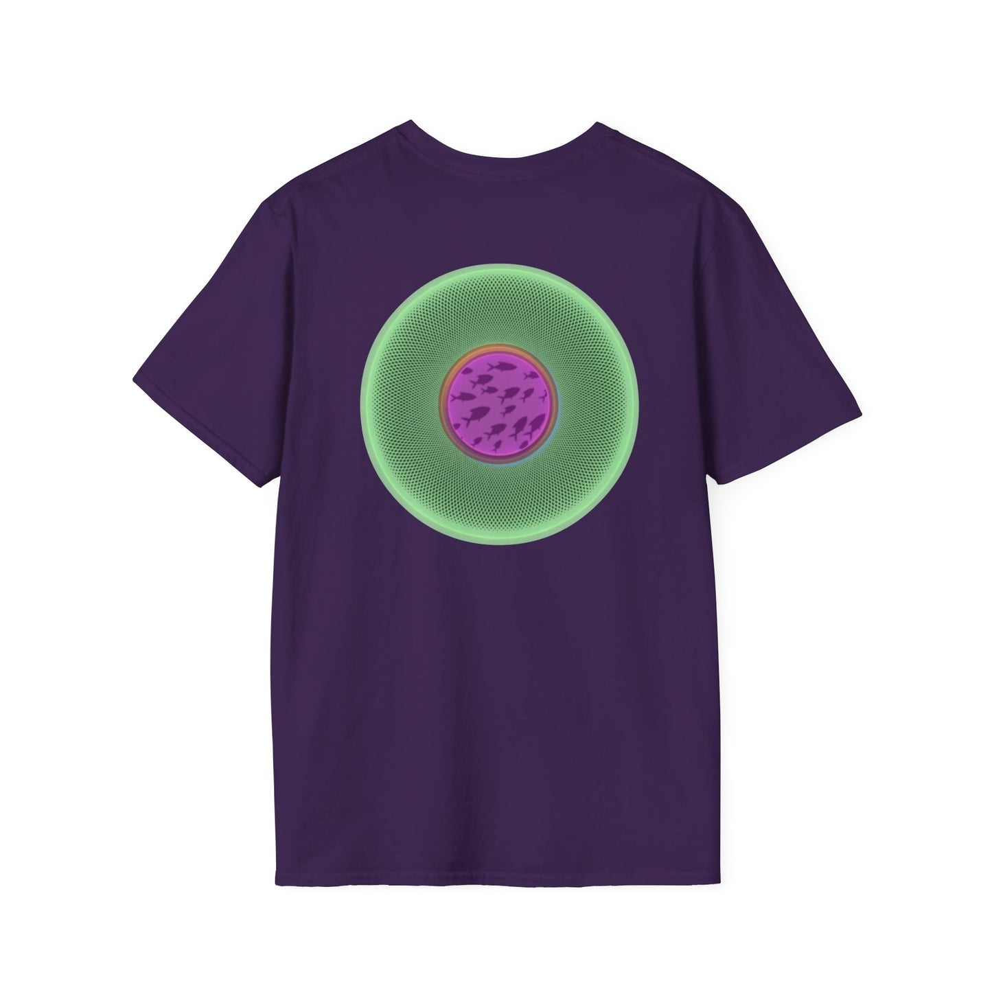 Classic Donut Tee - Unisex Soft-Style - "Swimming By" - variant 1 - series 1.0 - florescent green donut