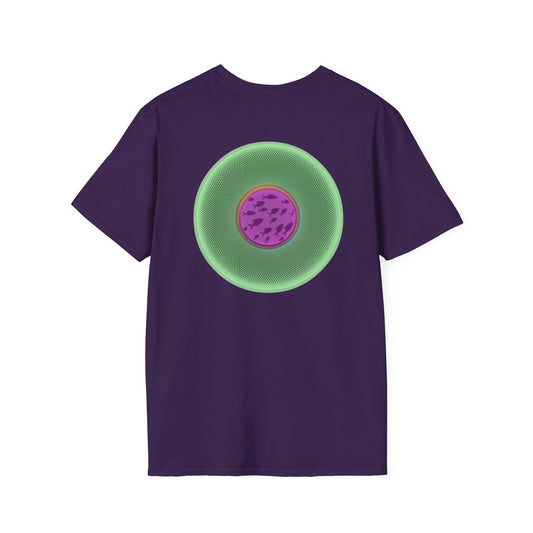 Classic Donut Tee - Unisex Soft-Style - "Swimming By" - variant 1 - series 1.0 - florescent green donut