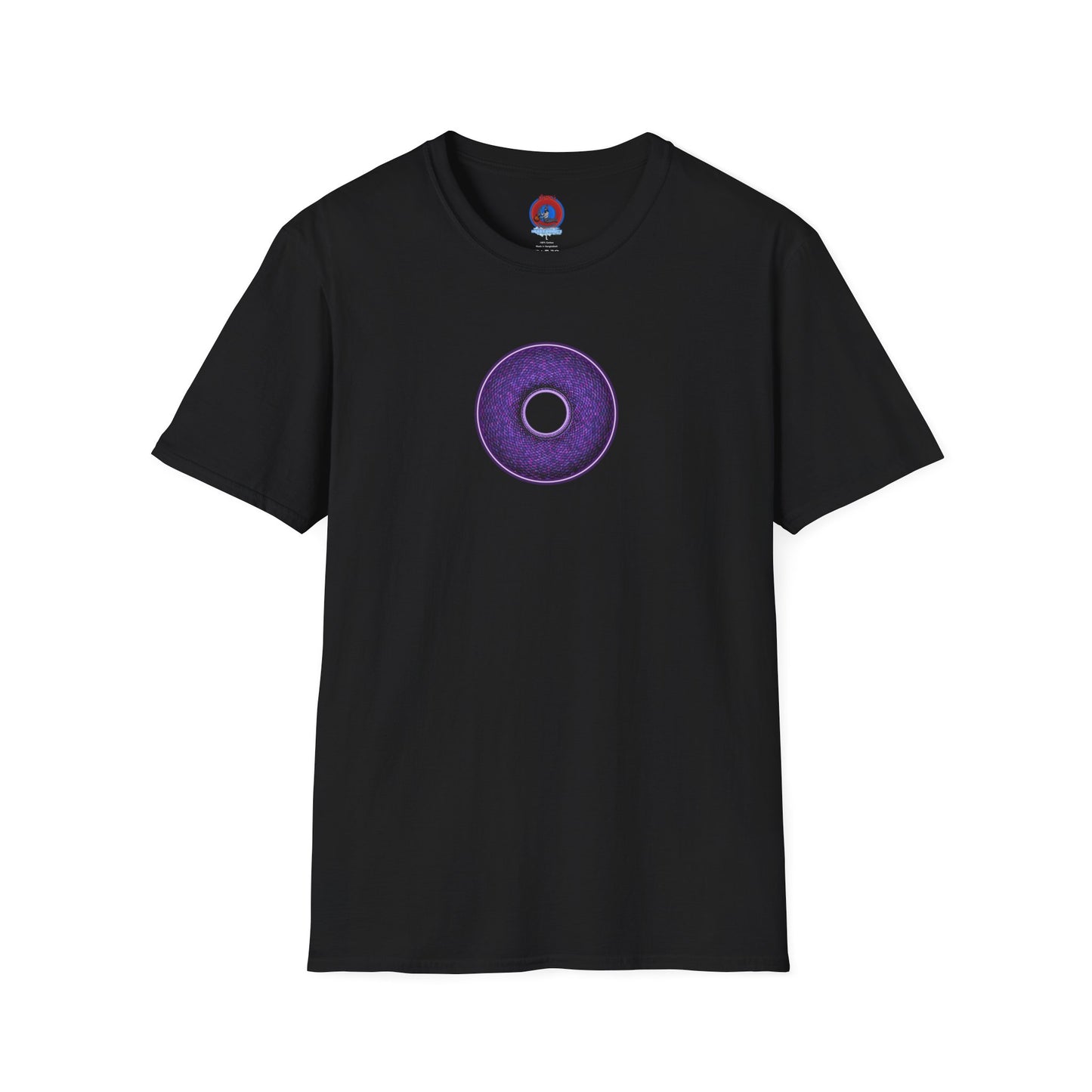 Classic Donut Tee - Unisex Soft-Style - "Plain Pixilated Donut' - purple/light purple pixilated afterglow donut