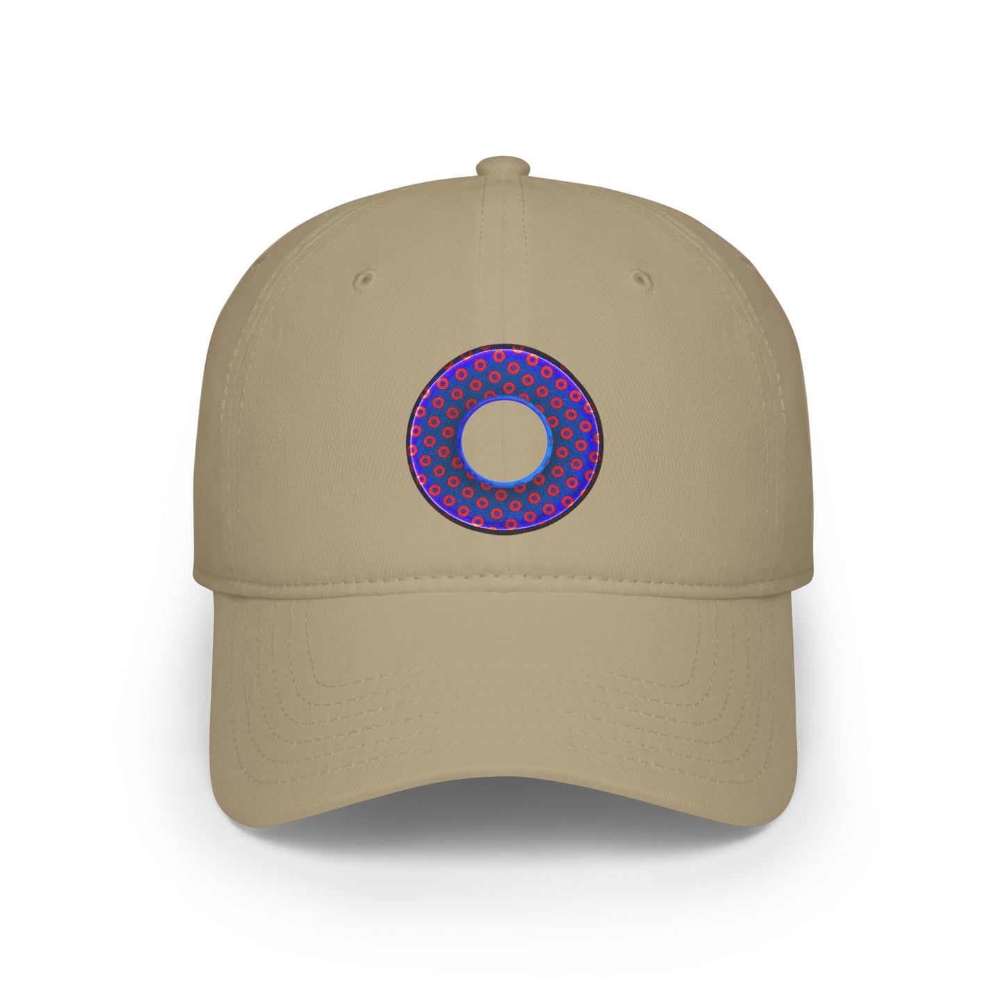 Lumpy Donut Baseball Cap - "Paradoxical Weathered Donut" - red/blue donuts donut w/