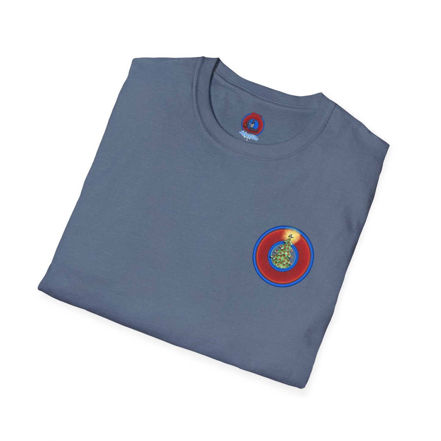 Classic Donut Tee - Unisex Soft-Style - "It's Always Phishmas in Philly" - rustic red/blue donut