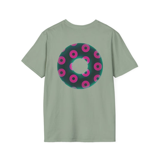 Plain Donuts/Unisex Soft-Style - "Plain Blimpy Paradoxical Donuts" - dark green/magenta donuts