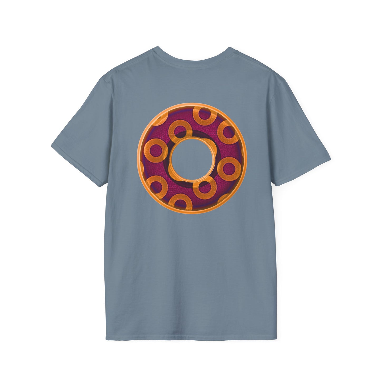 Plain Donuts/Unisex Soft-Style - "Plain Rustic Paradoxical Donuts" - orange/burgundy donuts