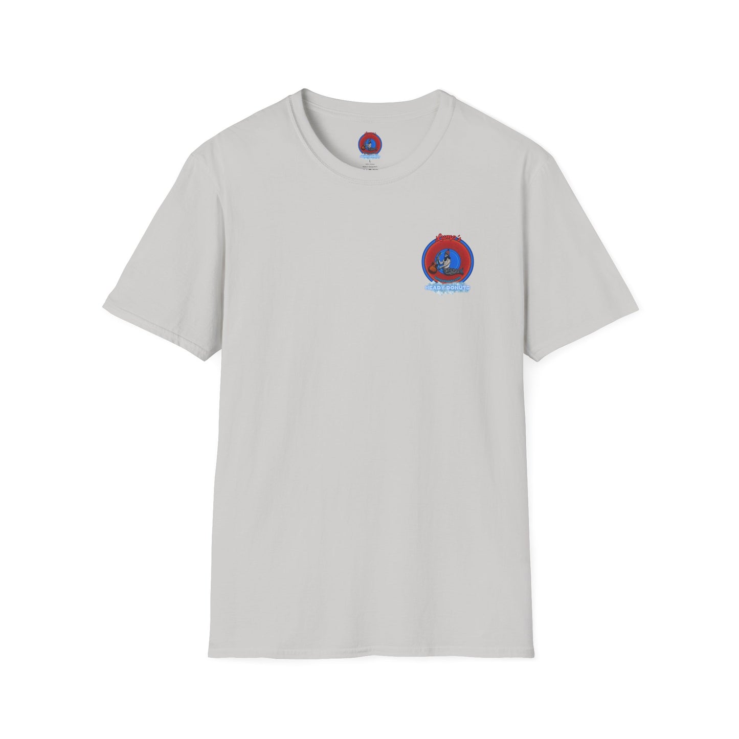 Classic Donut Tee - Unisex Soft-Style - "Lump's Heady Donuts Logo" - series 1.0  - red donut