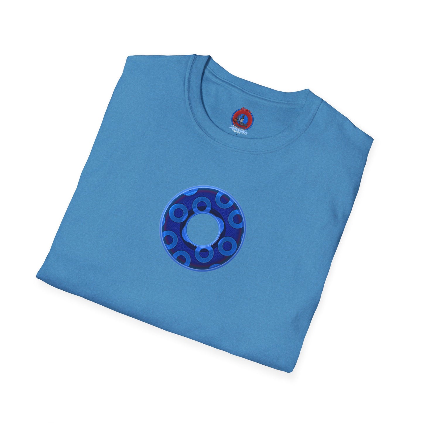 Plain Donuts/Unisex Soft-Style - "Plain Rustic Paradoxical Donuts" - Carolina blue/dark blue donuts