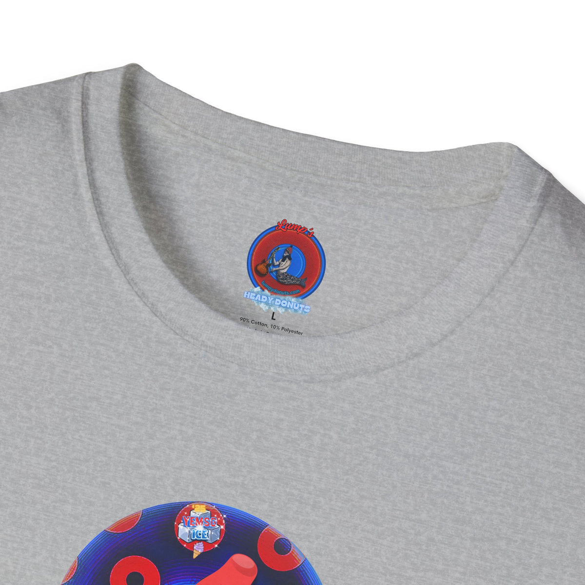 Classic Donut Tee - Unisex Soft-Style - "Blow this Popsicle Stand" - blue/red paradox bomb pop donut - variant 2