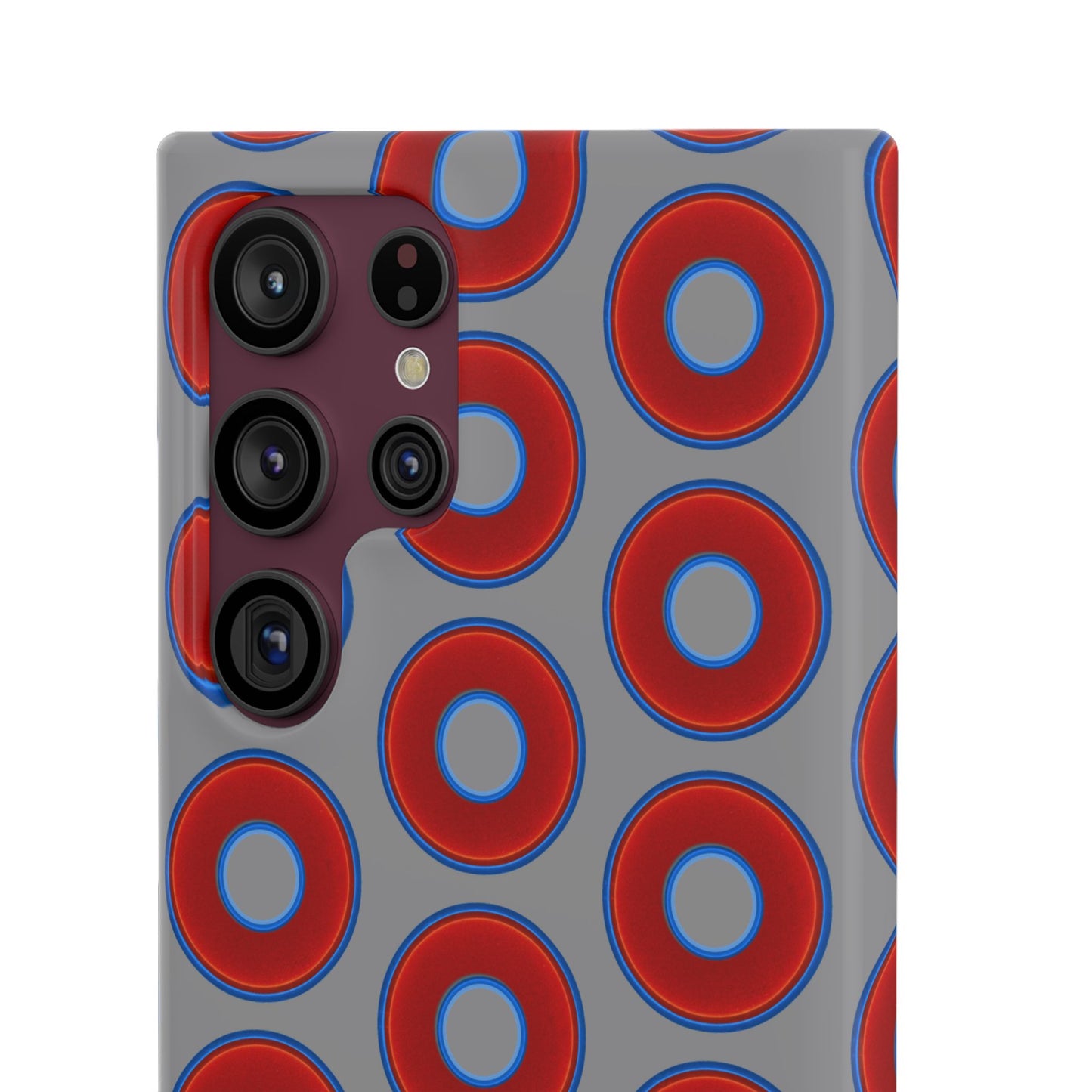 Donut Snap Case - red vivid donut print w/gray background