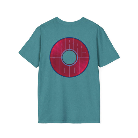 Classic Donut Tee - Unisex Soft-Style - "Harry Left His Donut Shirt" - series 1.0  - variant 1 - red/magenta donut - w/hole