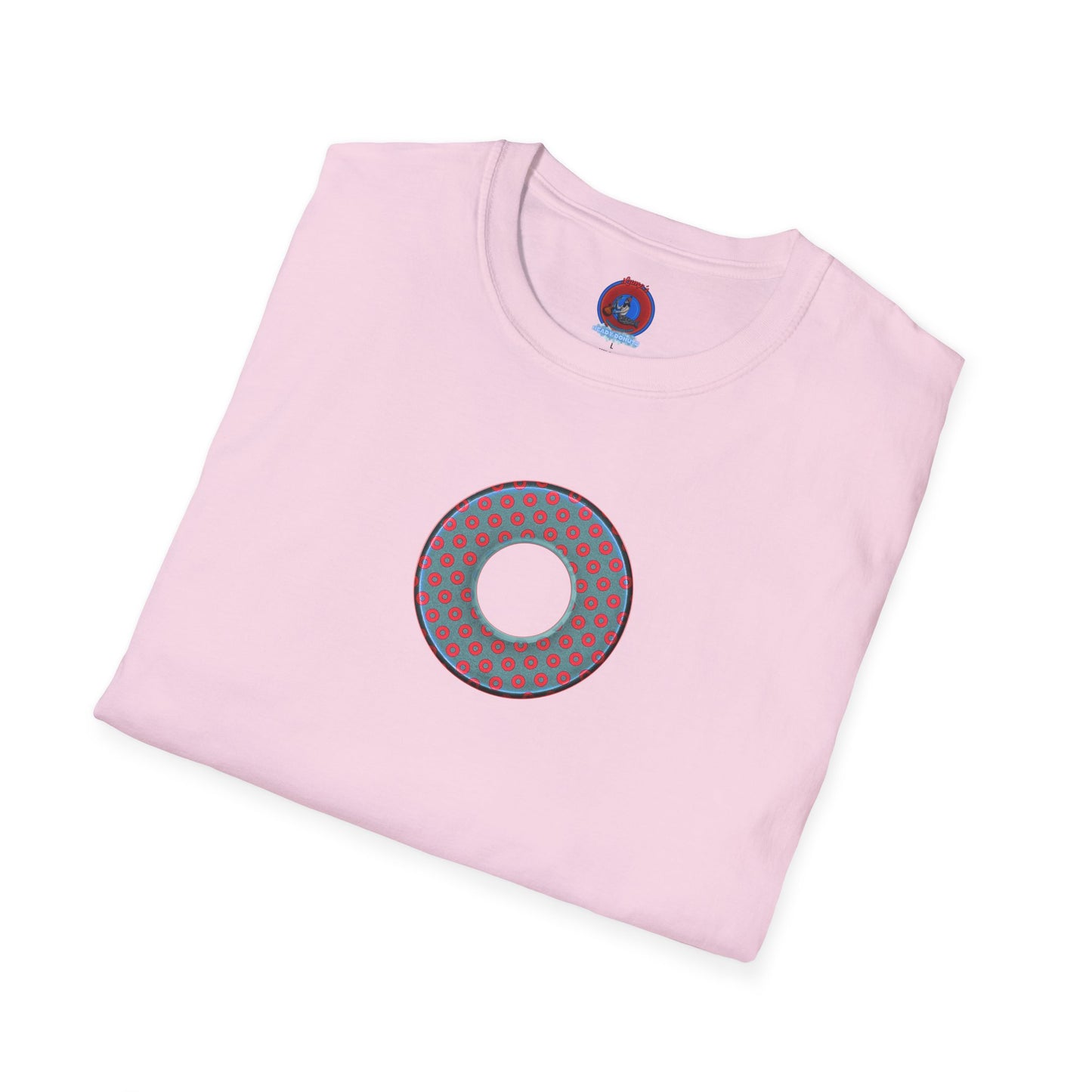 Plain Donuts/Unisex Soft-Style - "Plain Electric Paradoxical Donuts" - steel blue/red donuts