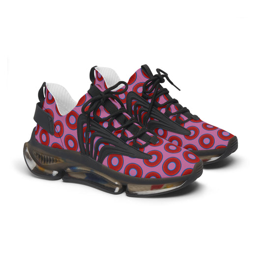 Women's Donut Kicks - red vivid donut print w/pink background