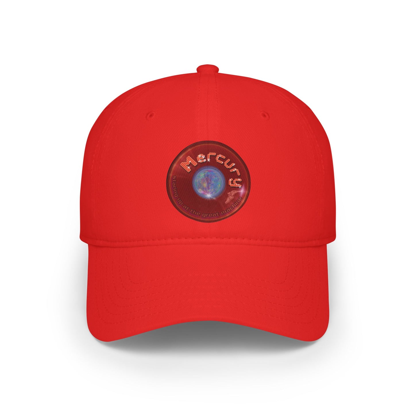Lumpy Donut Baseball Cap - "Donut of the Gods" - variant 3 - vivid red record donut w/