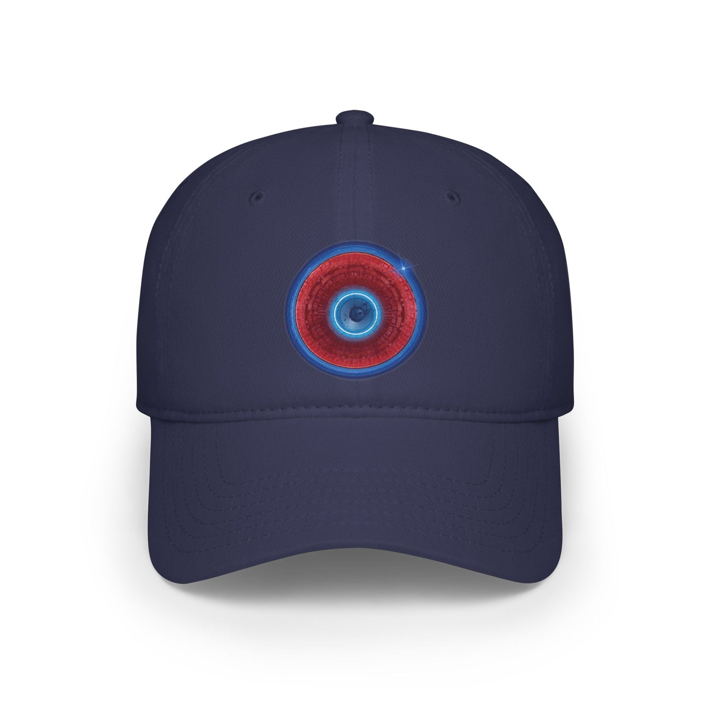 Lumpy Donut Baseball Cap - "Homer's Perfect Donut" - variant 2 - vivid red tube donut w/