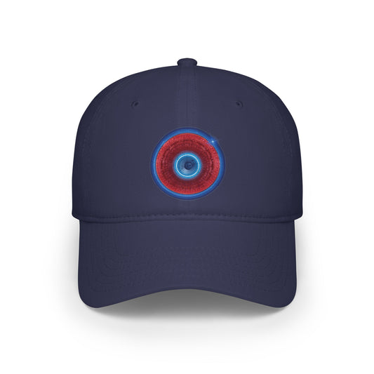 Lumpy Donut Baseball Cap - "Homer's Perfect Donut" - variant 2 - vivid red tube donut w/