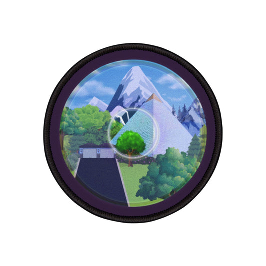 Iron-On Donut Patch - "Mansions of South Park Donut Patch" - blue/green pic donut - variant 2