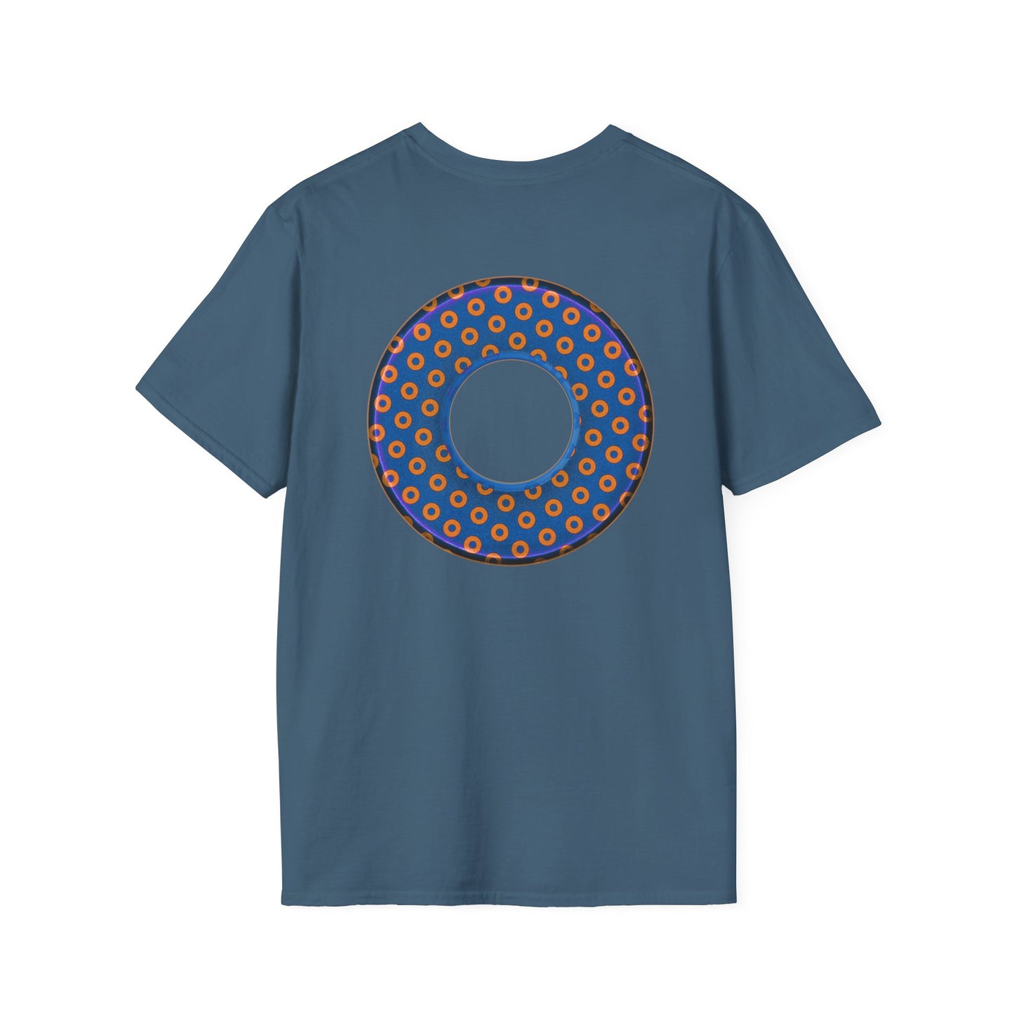 Plain Donuts/Unisex Soft-Style - "Plain Electric Paradoxical Donuts" - orange/blue donuts