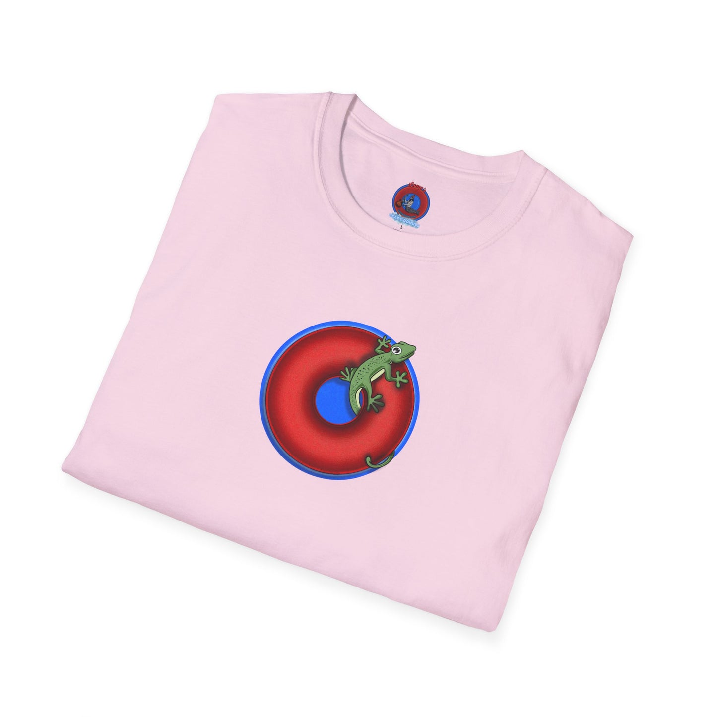 Classic Donut Tee - Unisex Soft-Style - "Practically Extinct Tee Shirt" - plump vivid red donut- variant 2