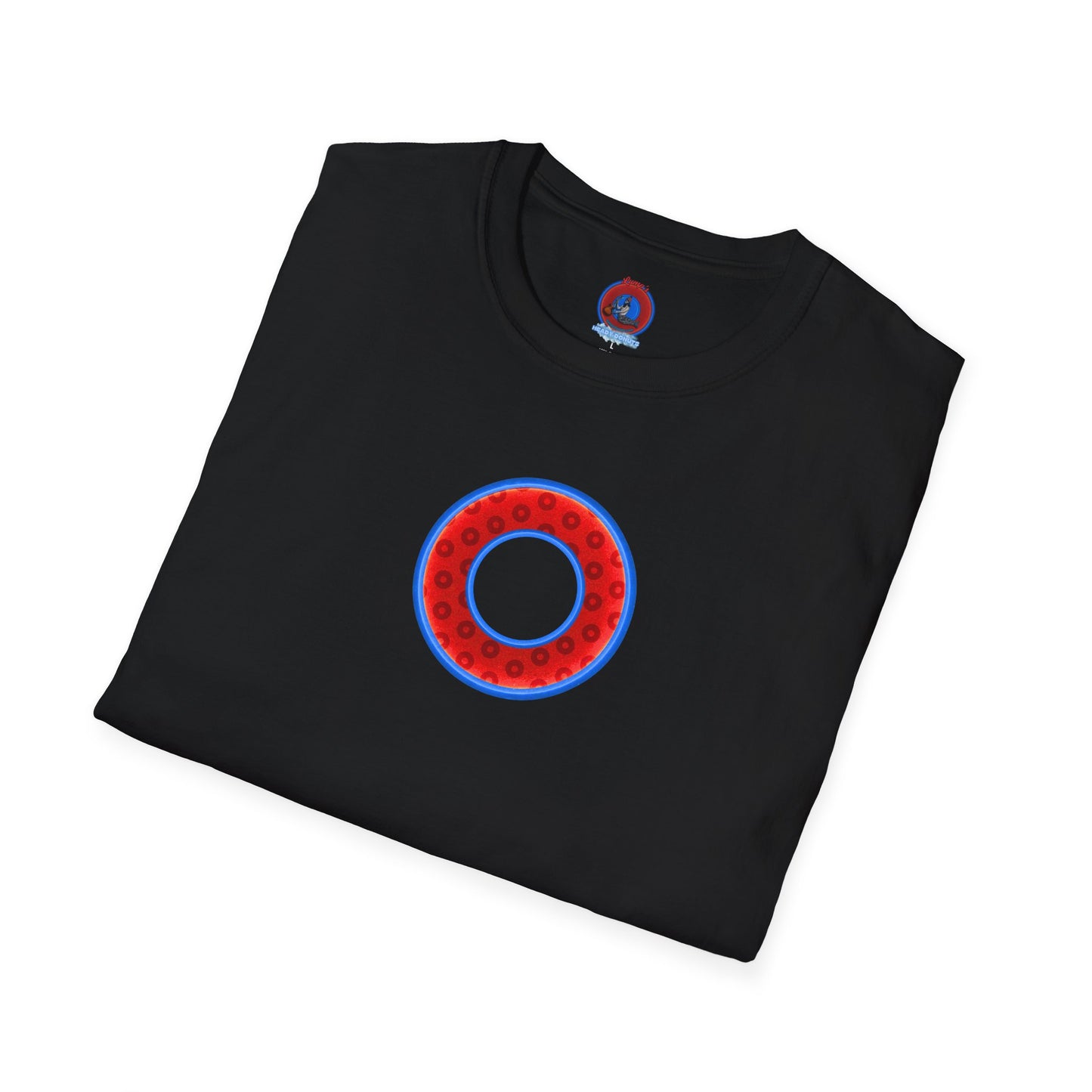 Plain Donuts/Unisex Soft-Style - "Plain Wide Mouthed Paradoxical Donuts" - red/medium royal blue donuts