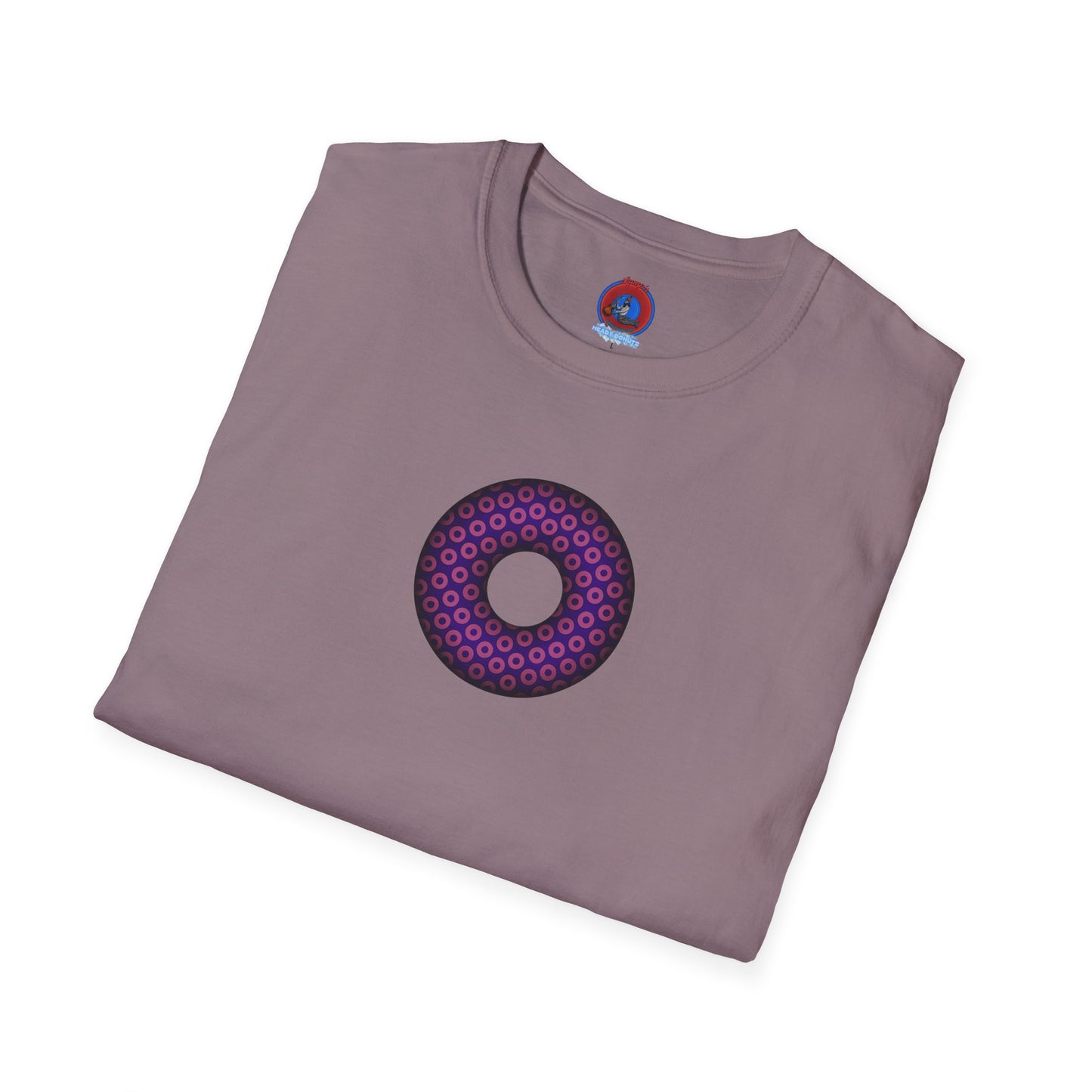 Plain Donuts/Unisex Soft-Style - "Plain Paradoxical Grided Donuts" - magenta/purple donuts