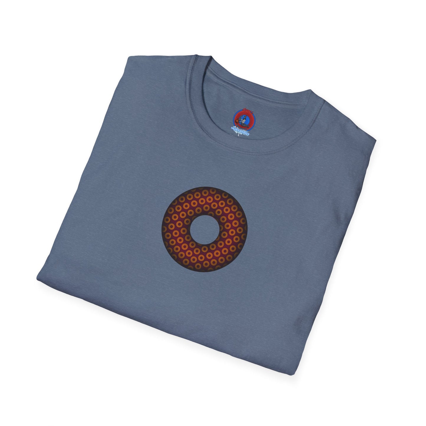Plain Donuts/Unisex Soft-Style - "Plain Paradoxical Grided Donuts" - orange/burgundy donuts