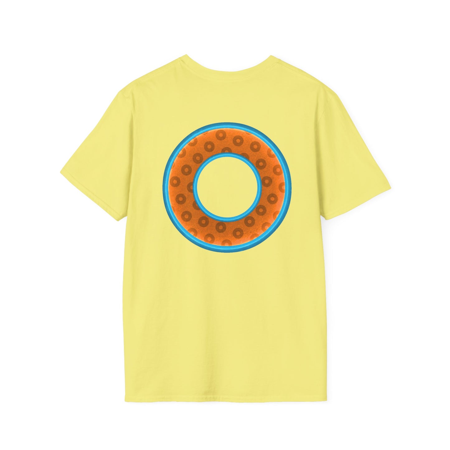 Plain Donuts/Unisex Soft-Style - "Plain Wide Mouthed Paradoxical Donuts" - orange/aquamarine blue donuts