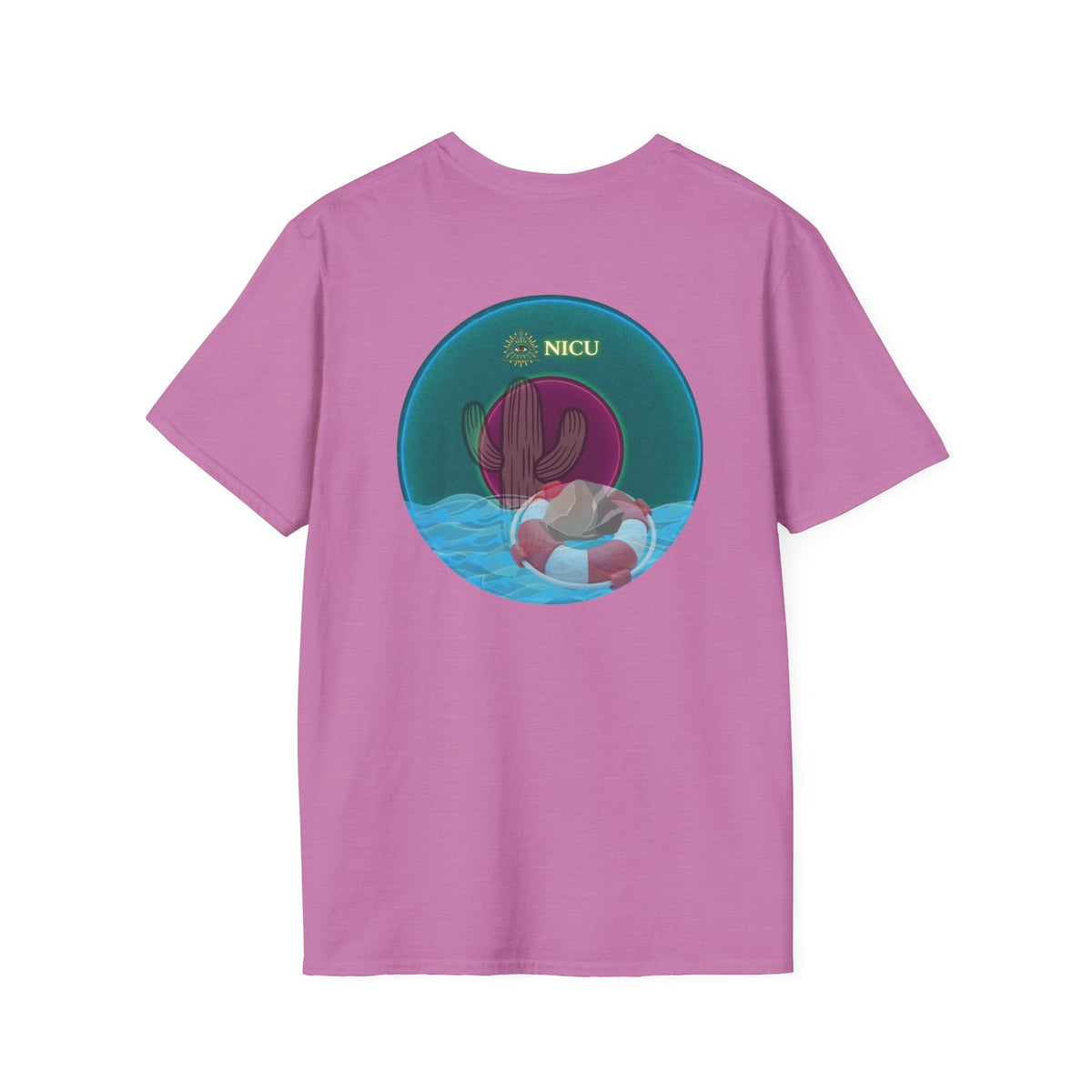 Classic Donut Tee - Unisex Soft-Style - "Masonic Donut of Rites" - series 1.0  - vivid dark teal donut
