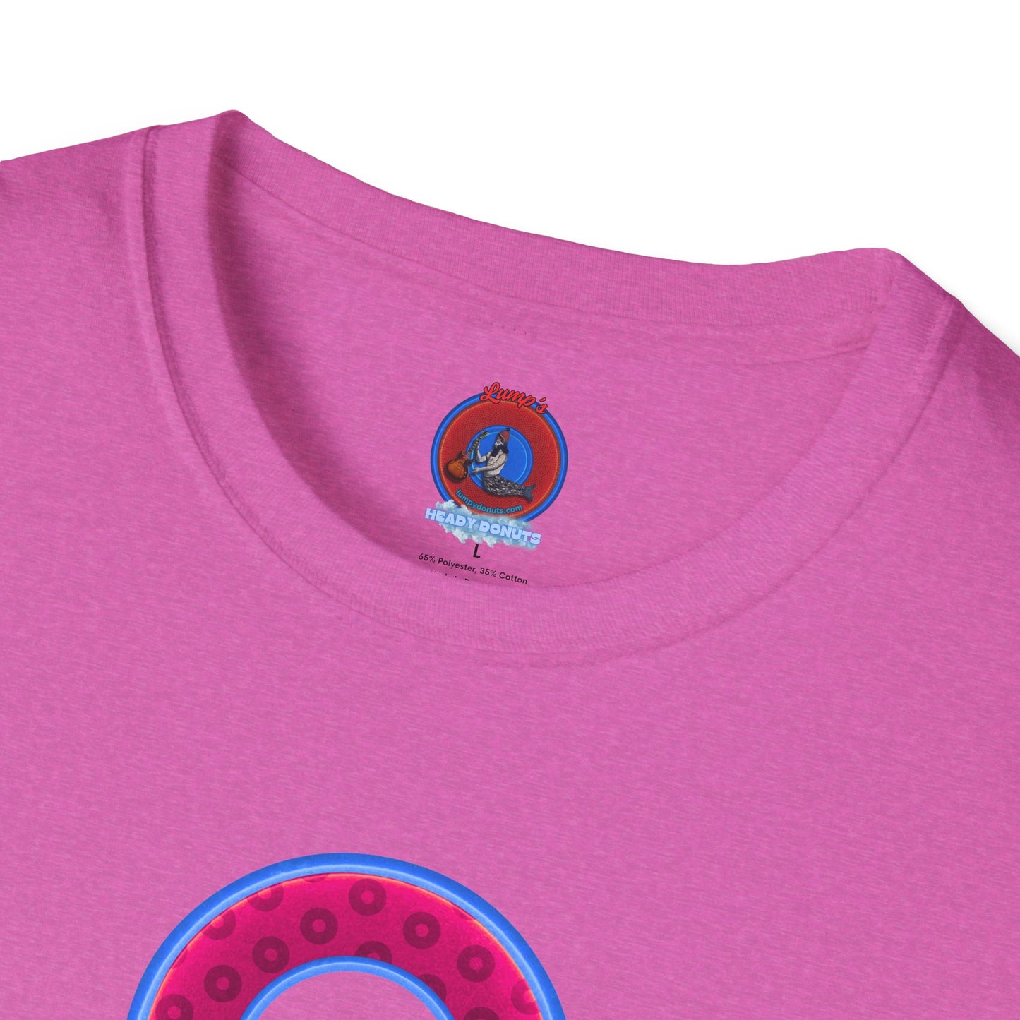 Plain Donuts/Unisex Soft-Style - "Plain Wide Mouthed Paradoxical Donuts" - bright magenta/light blue royal blue donuts