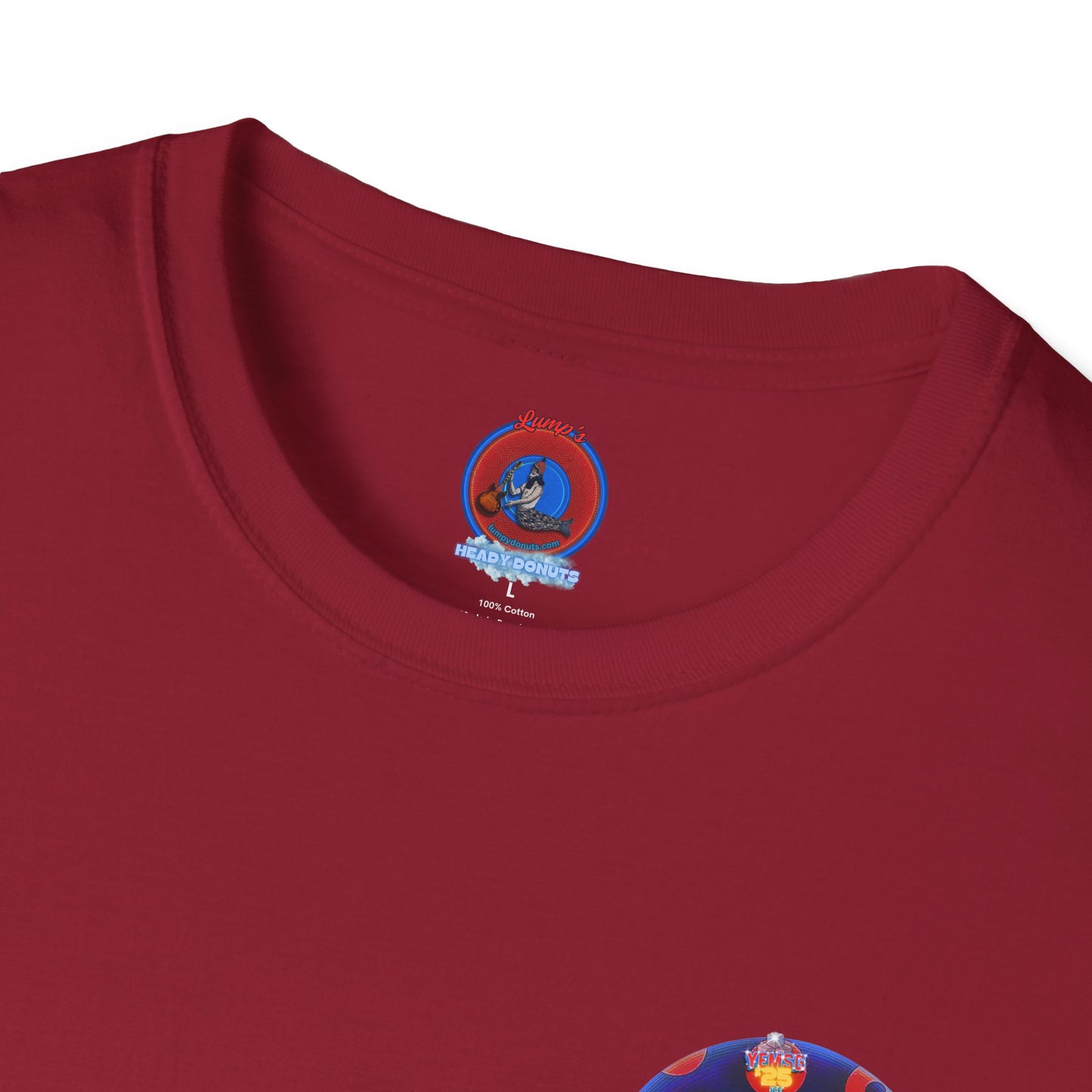 Classic Donut Tee - Unisex Soft-Style - "Blow this Popsicle Stand" - blue/red paradox bomb pop donut - variant 3