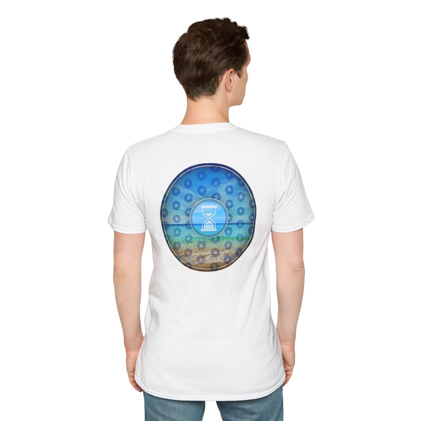 Classic Donut Tee - Unisex Soft-Style - "Still Loading Sand" - vivid blue paradoxical pic donut - variant 2