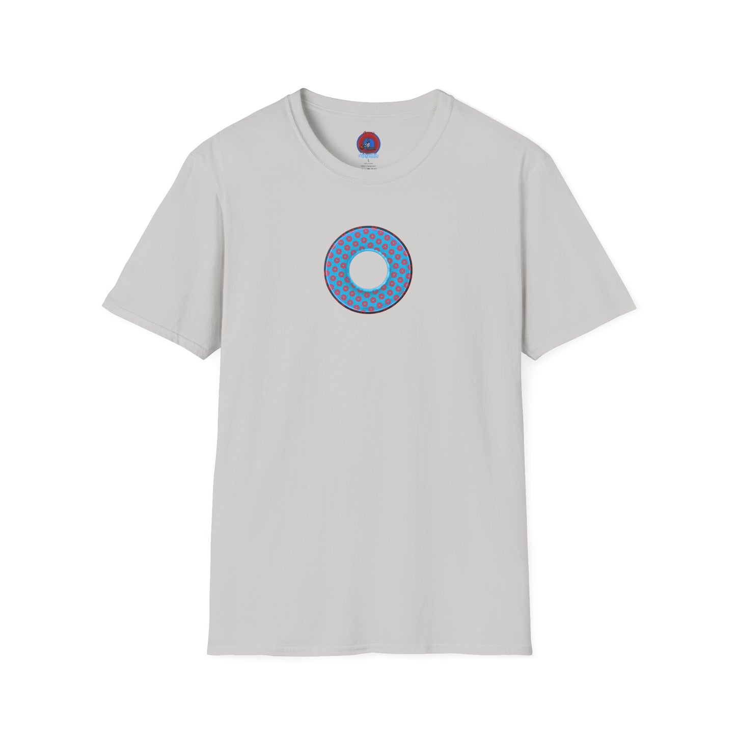Plain Donuts/Unisex Soft-Style - "Plain Electric Paradoxical Donuts" - light blue/red donuts