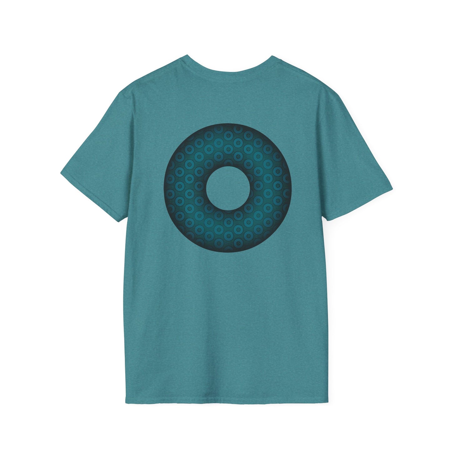 Plain Donuts/Unisex Soft-Style - "Plain Paradoxical Grided Donuts" - dark teal/dark teal donuts