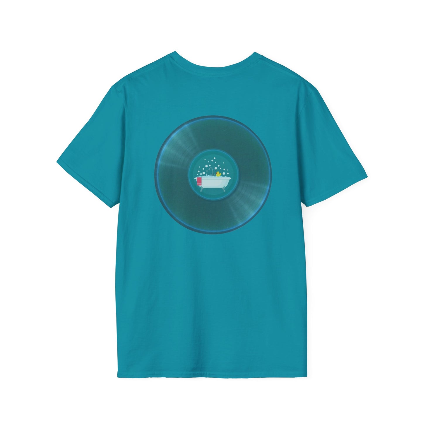 Classic Donut Tee - Unisex Soft-Style - "Bathtub Fun" - dark aquamarine donut