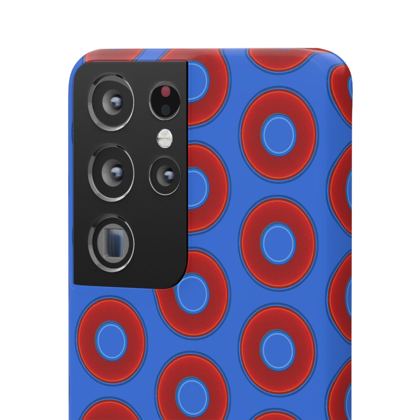 Lumpy Donut Snap Case - red vivid donut print w/medium royal blue background