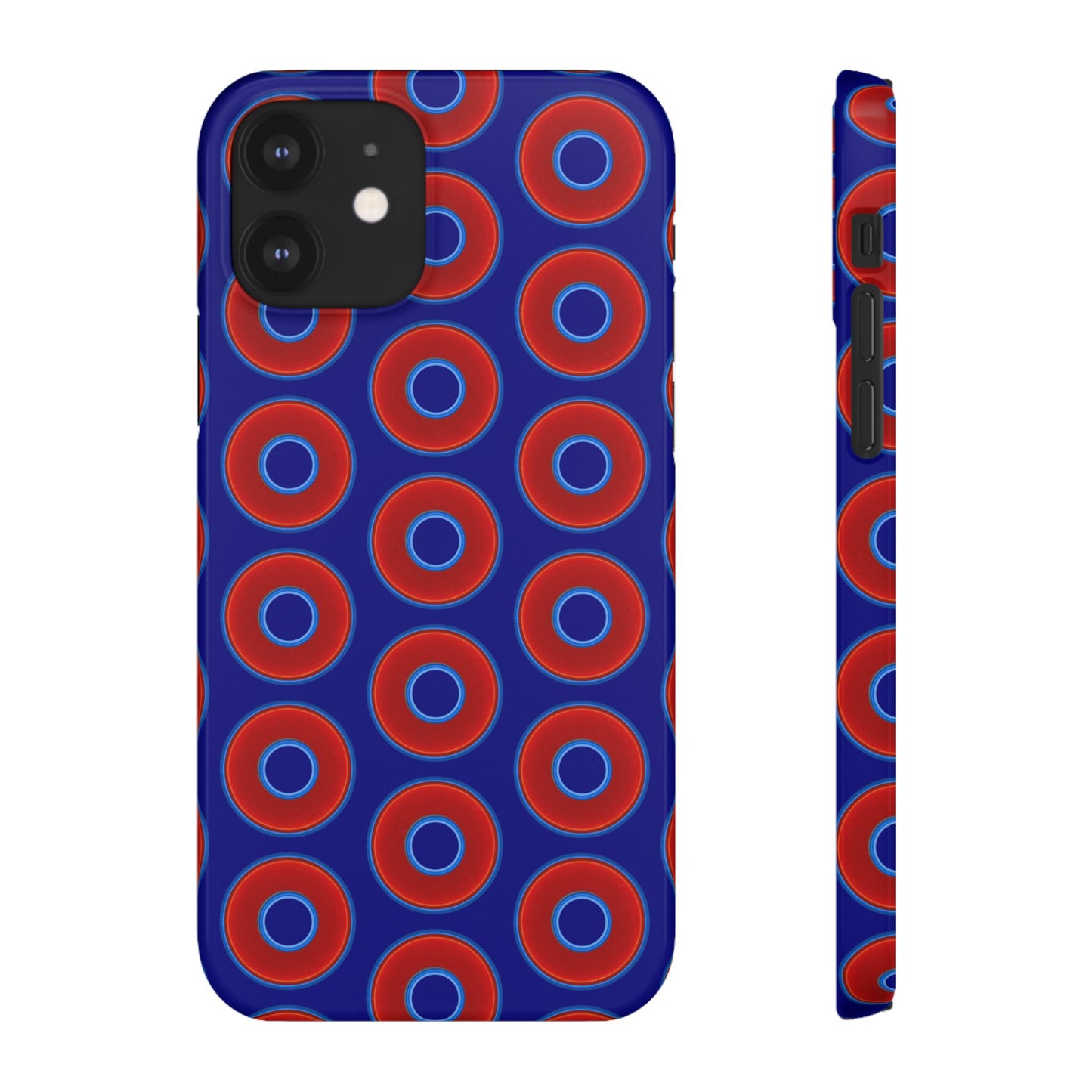 Lumpy Donut Snap Case - red vivid donut print w/vivid navy blue background