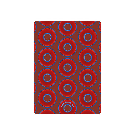 Lumpy Donut Playing Decks - 52-cards - red vivid donuts w/burnt umber background
