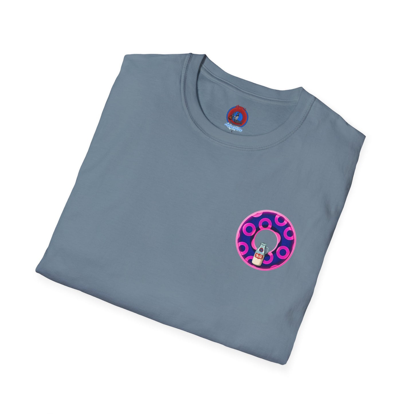 Classic Donut Tee - Unisex Soft-Style - "Wooked Cream - YEMSG Donut " -blue/pink rustic paradox donut - variant 5