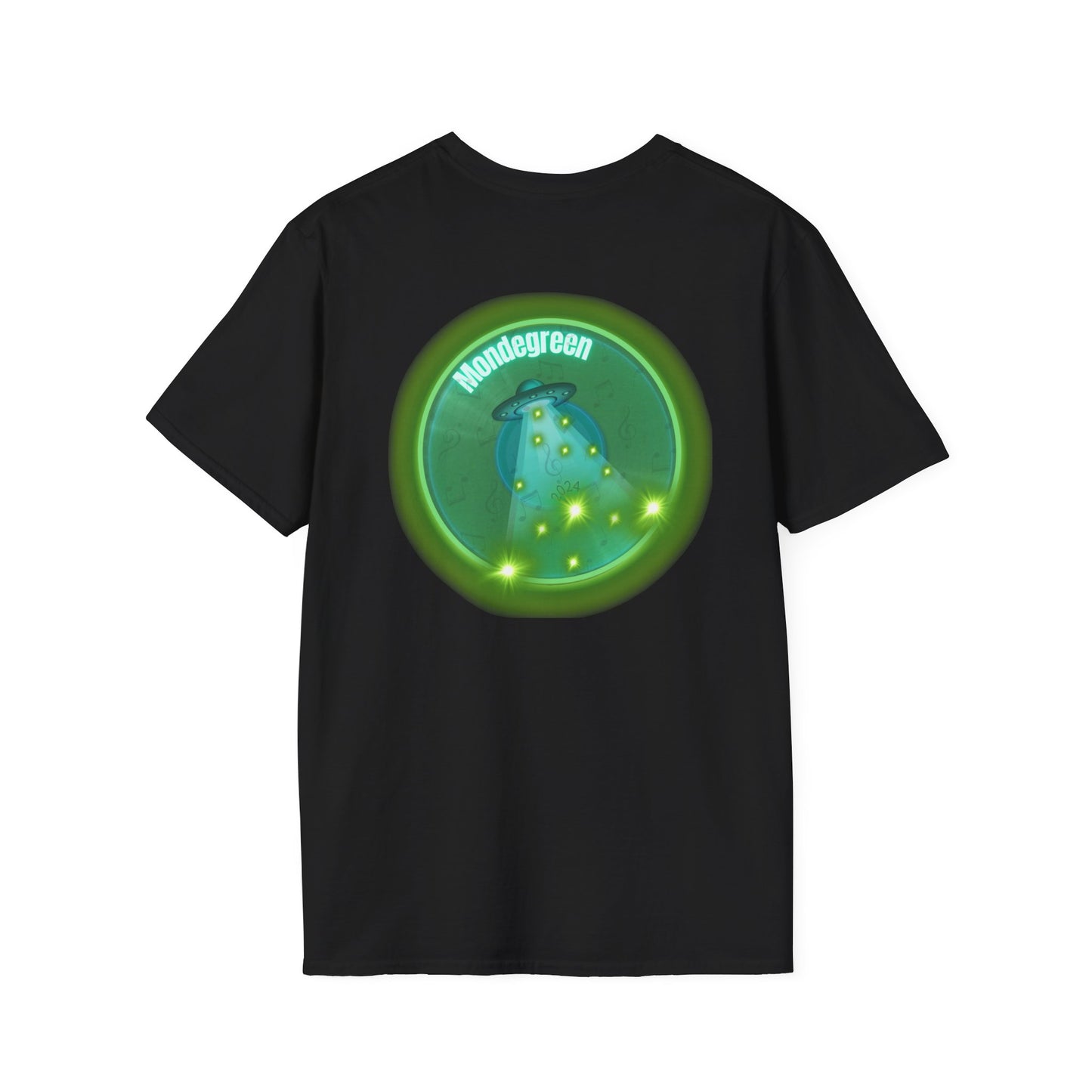 Classic Donut Tee - Unisex Soft-Style - "Close Encounters of the Delaware kind - Mondegreen Donut"  " variant 1 - green donut