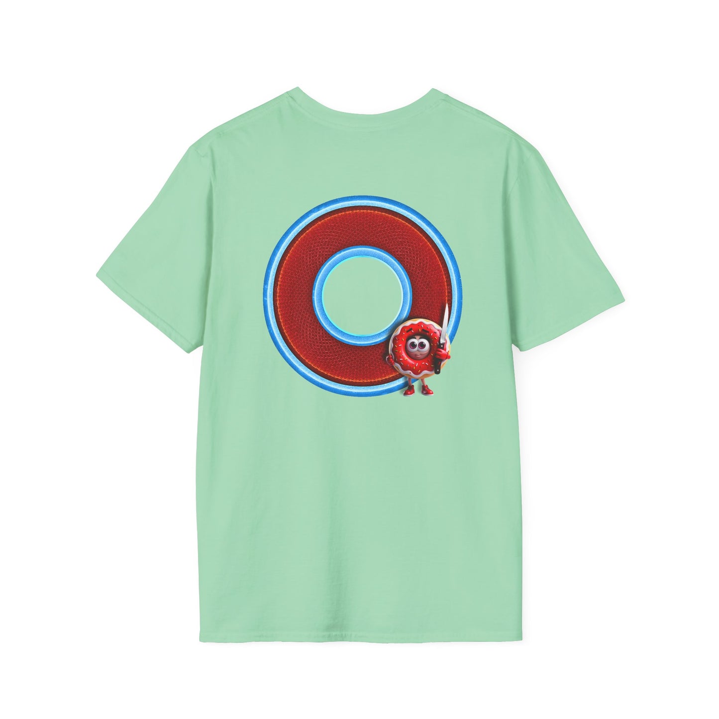 Classic Donut Tee - Unisex Soft-Style - "My Friend the Donut " - series 1.0  - variant 1 - red/blue donut