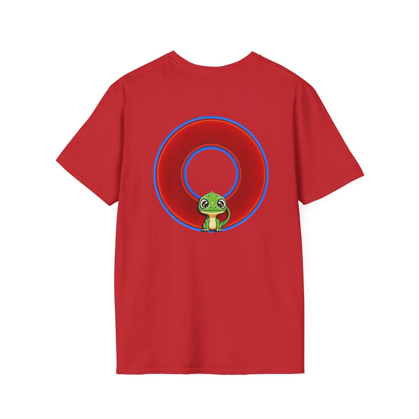 Classic Donut Tee - Unisex Soft-Style - "Little Baby Rutherford's Splendorous Tee" - vivid red donut