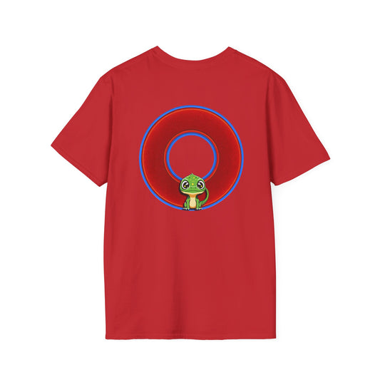 Classic Donut Tee - Unisex Soft-Style - "Little Baby Rutherford's Splendorous Tee" - vivid red donut