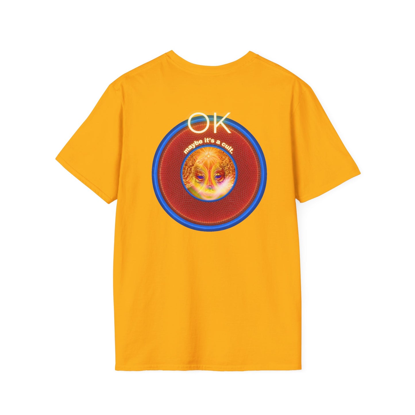 Classic Donut Tee - Unisex Soft-Style - "Donuts: Conjurers of Awesome" - series 1.0  - variant 3 - w/"okay" - red donut