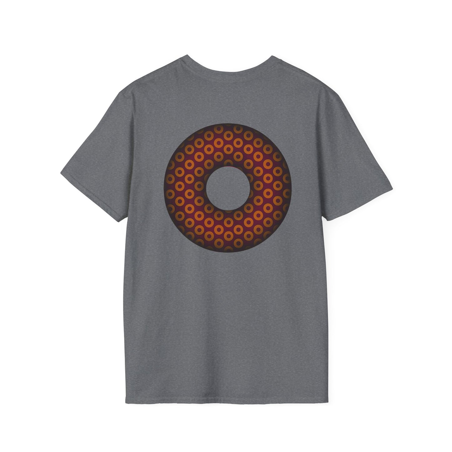 Plain Donuts/Unisex Soft-Style - "Plain Paradoxical Grided Donuts" - orange/burgundy donuts