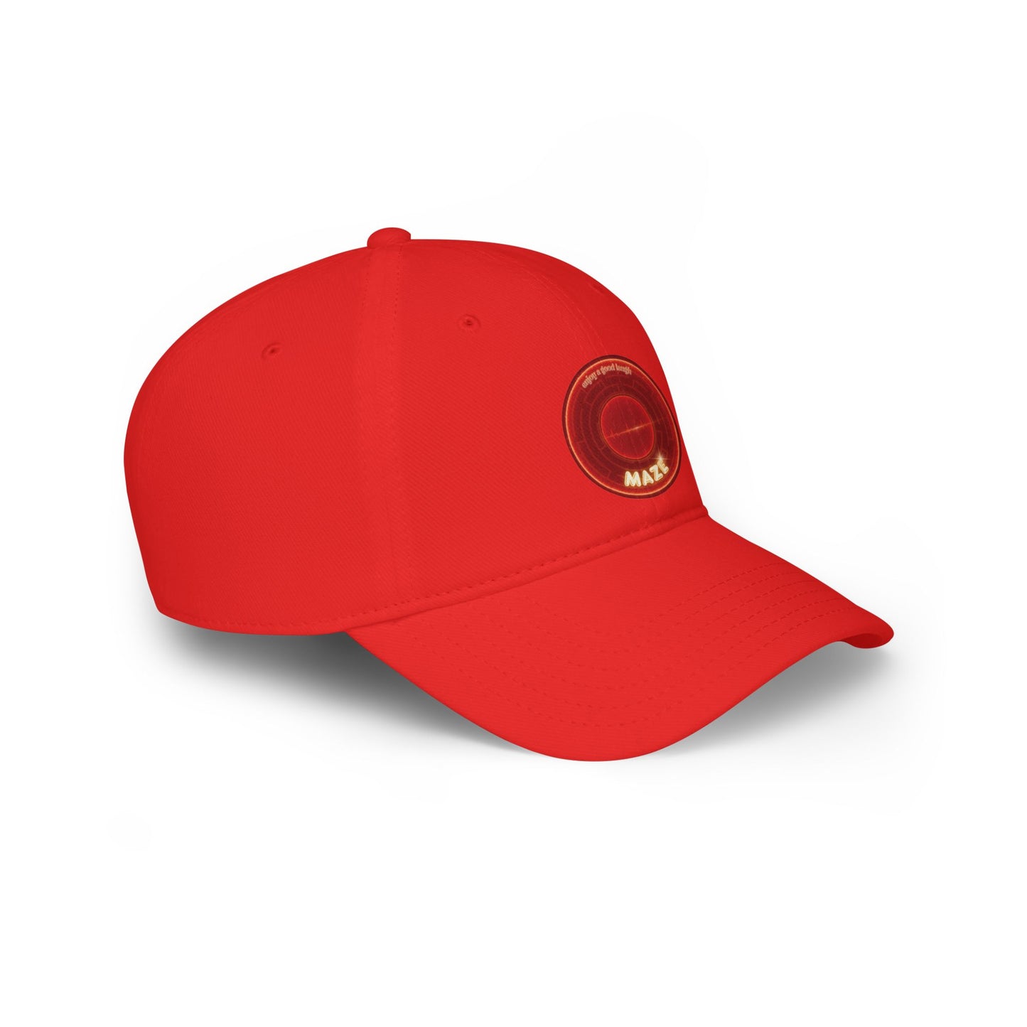 Lumpy Donut Baseball Cap - "The Amazing Donut Cap" - variant 1 - vivid red donut w/