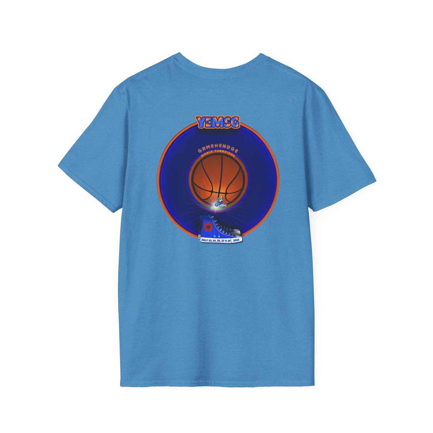 Classic Donut Tee - Unisex Soft-Style - "Diedrich Knickerbocker's Donut" - vivid blue/orange donut - variant 1
