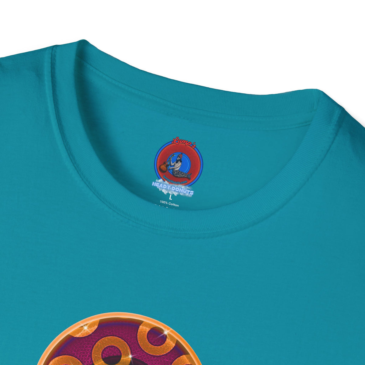 Classic Donut Tee - Unisex Soft-Style - "Princely Wooked Cream - YEMSG Donut " - burgundy/orange rustic paradox donut - variant 1