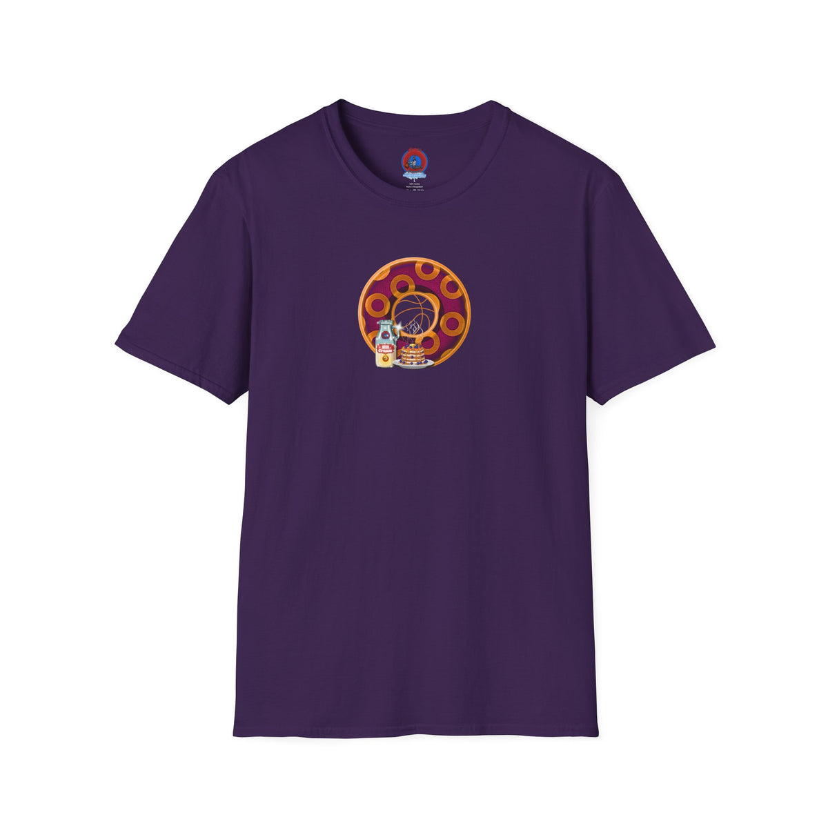 Classic Donut Tee - Unisex Soft-Style - "Princely Wooked Cream - YEMSG Donut " - burgundy/orange rustic paradox donut - variant 2
