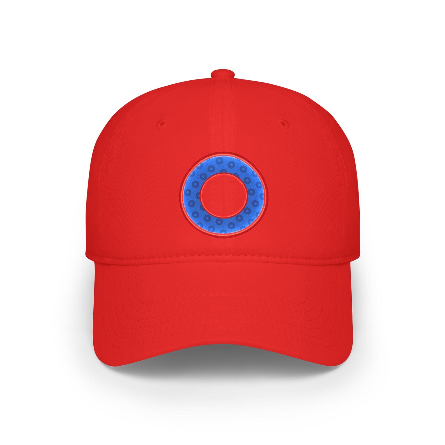 Lumpy Donut Baseball Cap - "Plain Paradoxical Wide Mouth Donut Cap" - paradoxical blue/red wide mouth donut w/ - variant 1