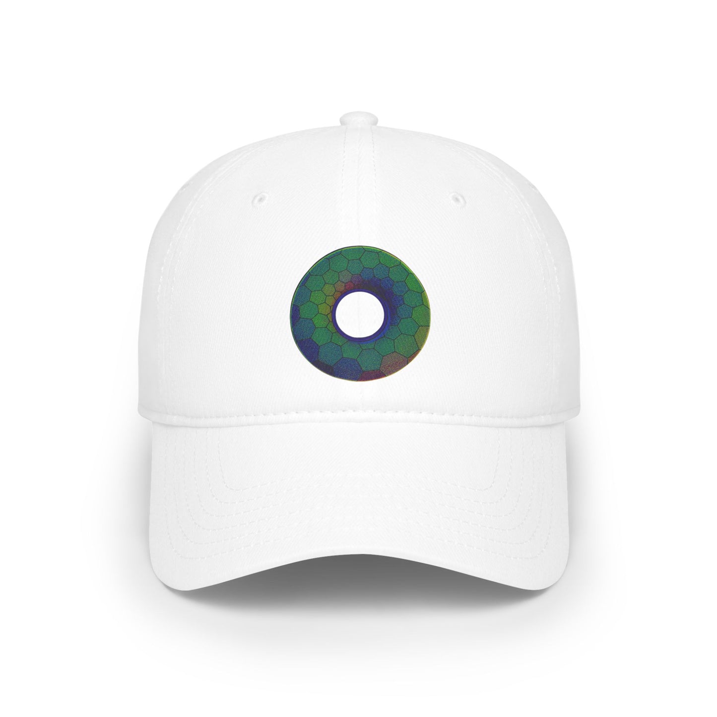 Lumpy Donut Baseball Cap - "Plain Hexadonut" - variant 3 - green hexadonut w/