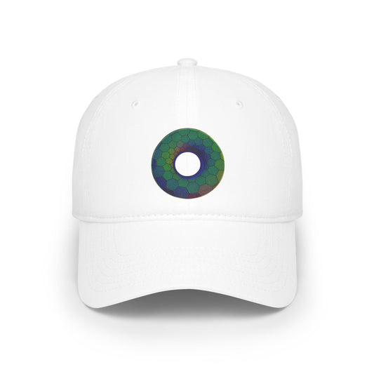 Lumpy Donut Baseball Cap - "Plain Hexadonut" - variant 3 - green hexadonut w/