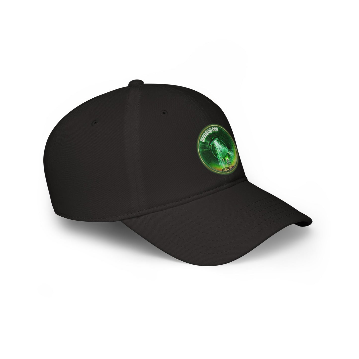Lumpy Donut Baseball Cap - "Close Encounters of the Delaware Kind" - variant 2 - vivid green record donut w/